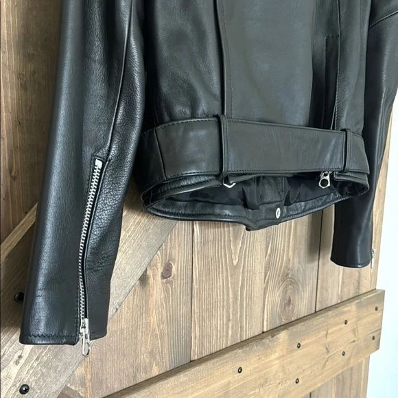 Madewell “The Ultimate Leather Motorcycle Jacket” Women’s Size Medium - Picture 10 of 12